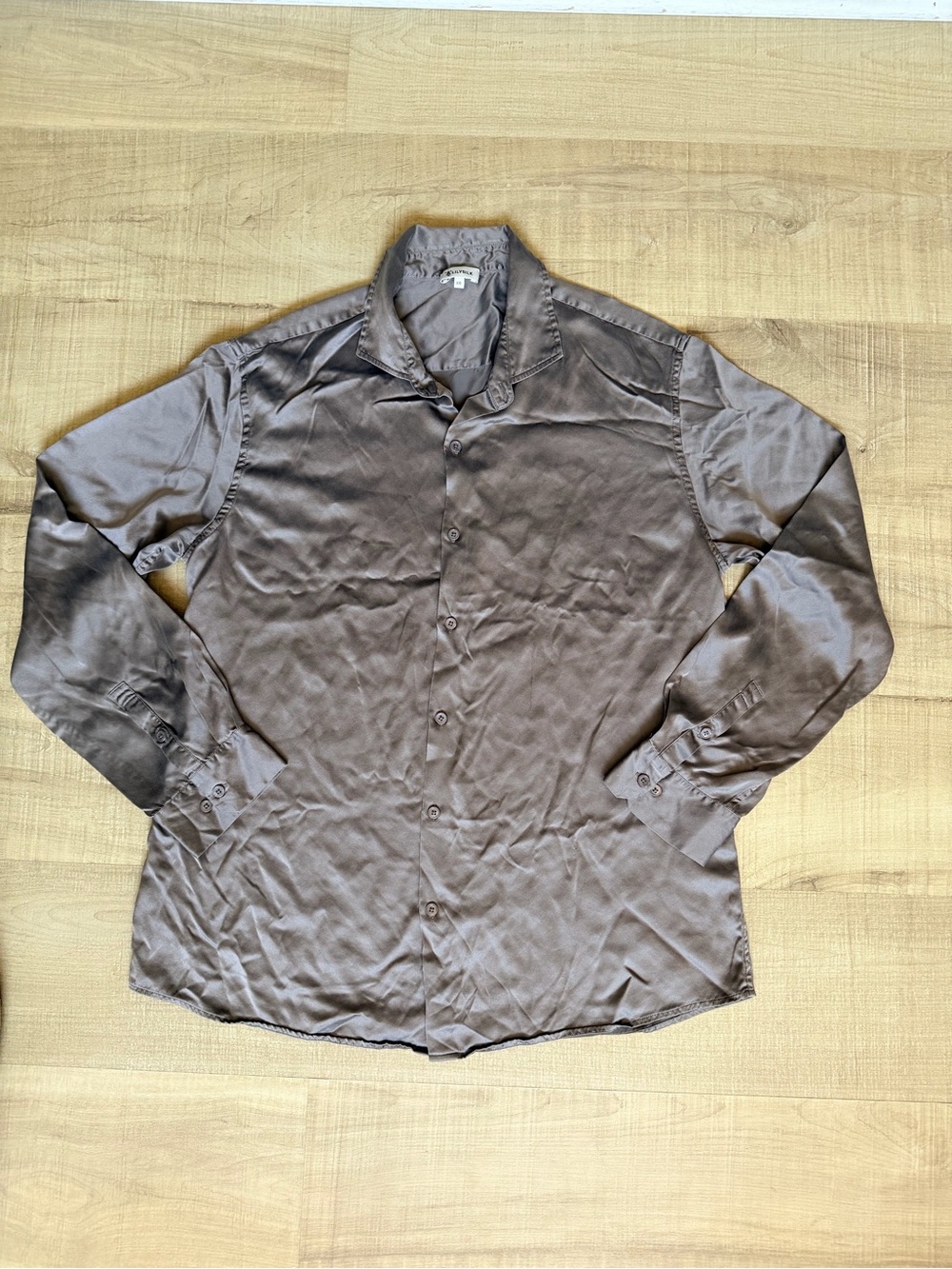 Lilysilk Long-Sleeve Button-Up Shirt grey
